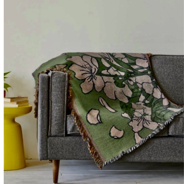 Cobertor Cascata de Flor de Rosa  (Throw Blanket Dimensions: 54"l x 38"w Material: 100% polyester; soft touch.)