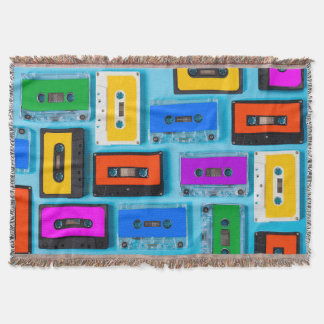 Cobertor Cassete Retroativa: Coleção de Fundo Azul