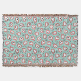 Cobertor Cat Paisley - Coral e Mint