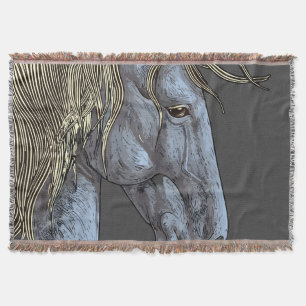 Cobertor Cavalo Cinza Majestoso com Crina Fluindo