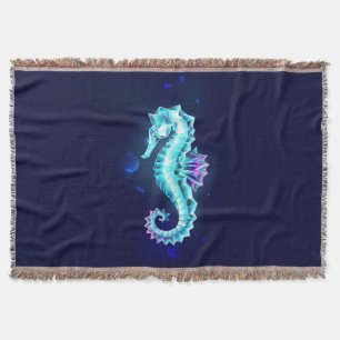 Cobertor Cavalo de Gelo Cristal em Fundo Azul