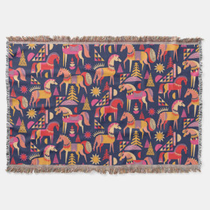 Cobertor Cavalos escandinavos: Design decorativa sem costur