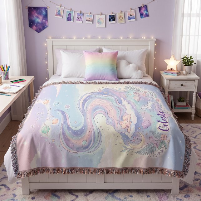 Cobertor Celestial Pastel Sonhador Personalizado  (Criador carregado)