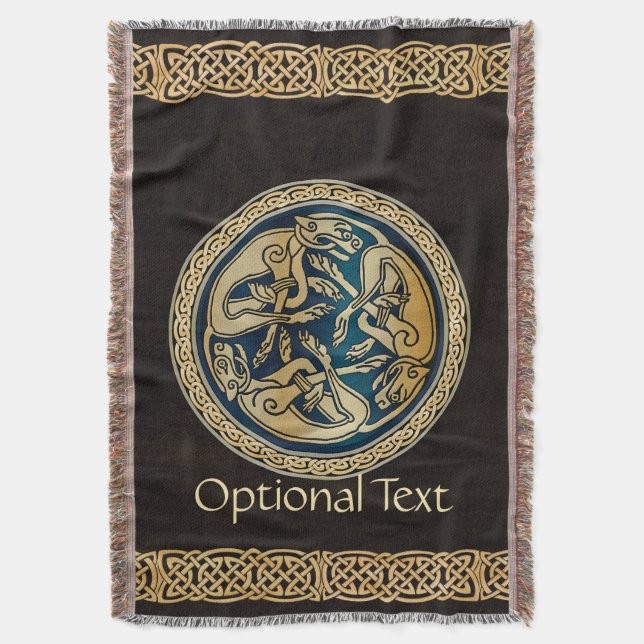 Cobertor Celtic Wolf Knotwork Triad (Frente Vertical)