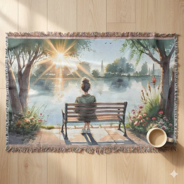 Cobertor Cena do Lago Reflexos do Pôr do Sol (Sunset Reflections Lake Scene Throw Blanket)
