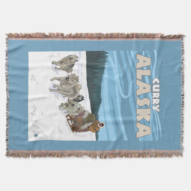 Cobertor Cena Sledding do cão - caril, Alaska (Frente)