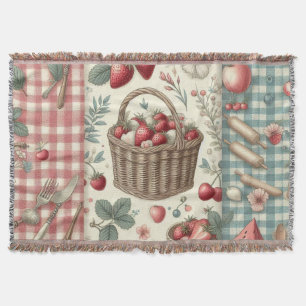 Cobertor Cesta de Frutas Gingham Diversão
