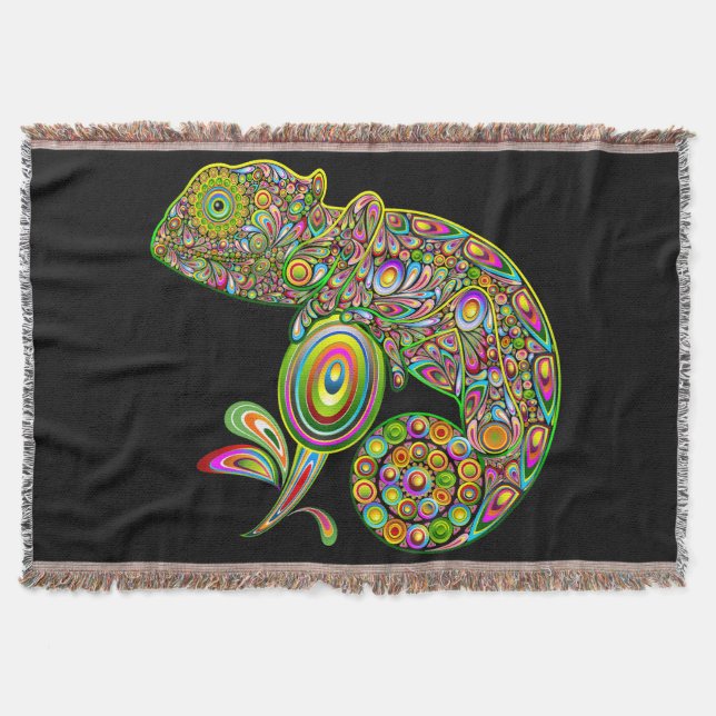 Cobertor Chameleon Psychedelic Fantasy (Frente)