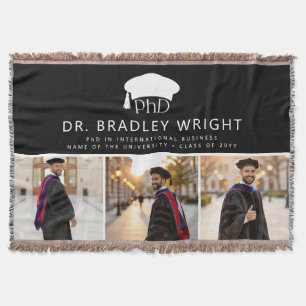 Cobertor Chapéu de Graduação Personalizado de Doutorado PhD