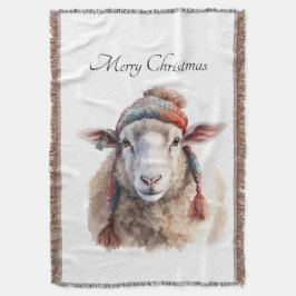 Cobertor Chapéu de Inverno Ovelha de Natal Texto Personaliz