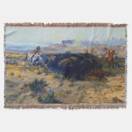 Cobertor Charles M Russell A Caça ao Búfalo 1899