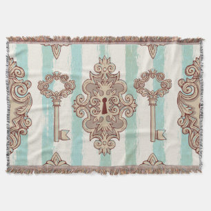 Cobertor Chaves de safra, fechaduras: padrão à mão livre.