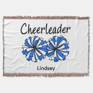 Cobertor Cheerleader com Pom Poms Azul e Branco