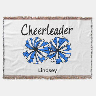 Cobertor Cheerleader com Pom Poms Azul e Branco