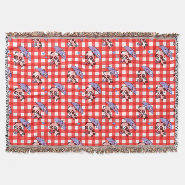 Cobertor Cheque de Gingham Vermelho (Frente)