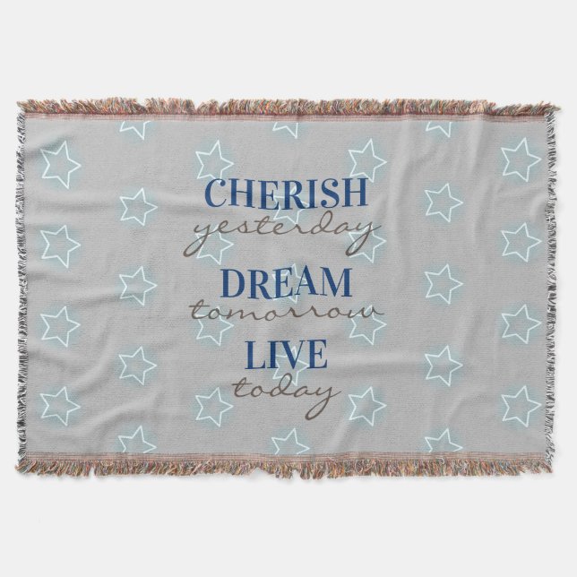 Cobertor Cherish ontem Dream amanhã Live hoje (Frente)