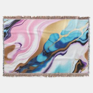 Cobertor Chic Pastel cor-de-rosa, azul roxa, dourado Faux M