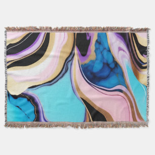 Cobertor Chic Pastel cor-de-rosa-rosa dourado Faux Marble