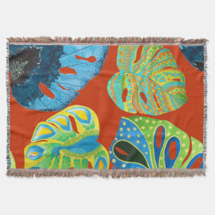 Cobertor Chic Tropical: Padrão De Folha Sem Perfeição.