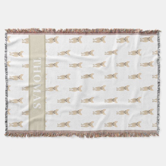 Cobertor Chihuahua Personalizado (Pelo Curto, Bege Claro) (Frente)