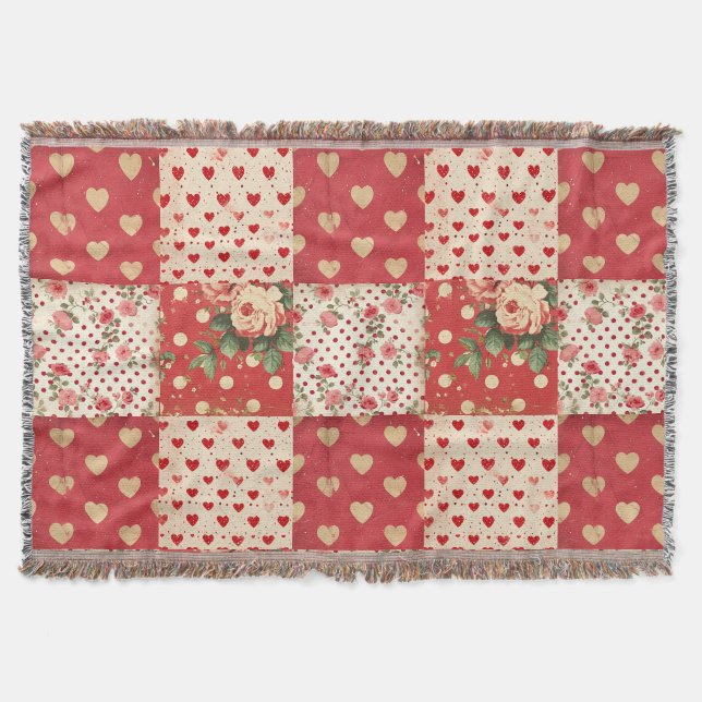 Cobertor Chique Vintage bonito Distante Floral (Frente)