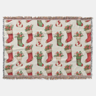 Cobertor Christmas Stockings Seamless Pattern
