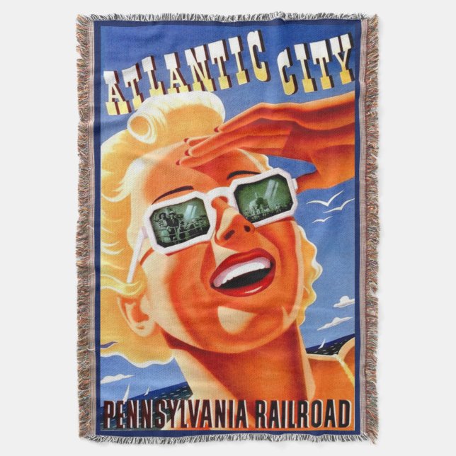 Cobertor Cidade Atlântica via Pennsylvania Railroad (Frente Vertical)