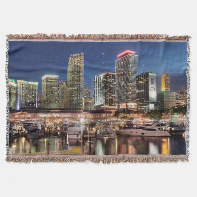 Cobertor Cidade da skyline de Miami em Florida (Frente)
