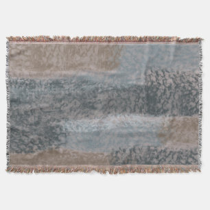 Cobertor Cinza Abstrato Suave Aço bege Azul e Marrom