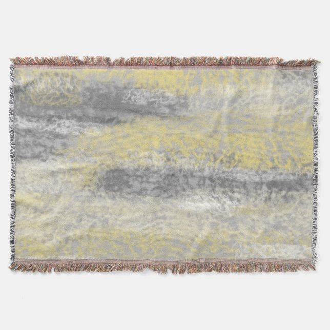 Cobertor Cinza abstrato Suave Hue Amarelo (Frente)