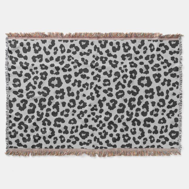 Cobertor Cinza cinza Ash Leopard Cheetah Padrão de Impressã (Frente)