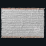 Cobertor Cinza Linen Burlap Olha com votos de Casamento Fra<br><div class="desc">Este cobertor de na moda contém guião de aparência de escrita manual que mostra votos de casamento em francês. Estes são colocados sobre uma design de pincelada de cinza rústica, e um pequeno coração de cinza no canto pode ser personalizado com as iniciais ou monograma do casal de casamento ou...</div>