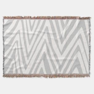 Cobertor Cinza Zig Zag e Padrão Branco