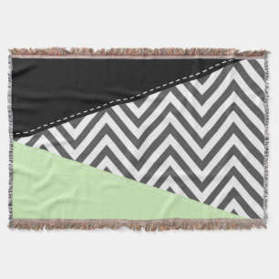 Cobertor Cinza Zigzag, Cinza Chevron, Zigzag Patterno, Casa