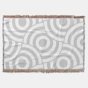 Cobertor Cinzas de ondas e padrão branco