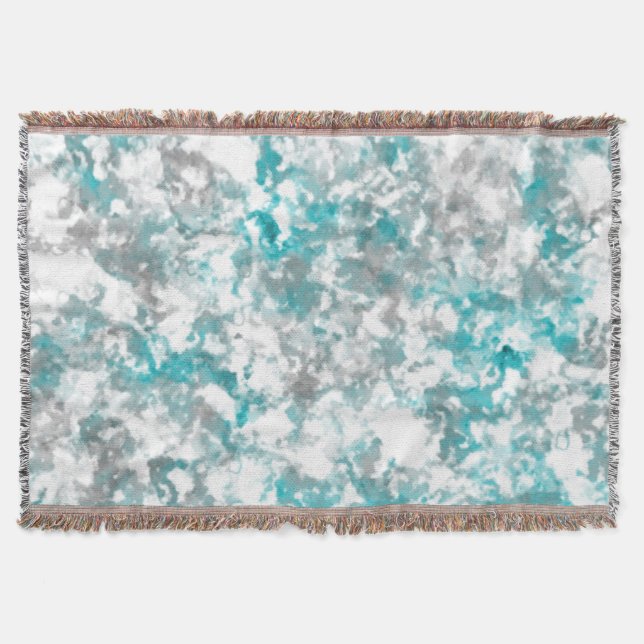 Cobertor Cinzas de tartaruga e textura de mármore branco (Frente)