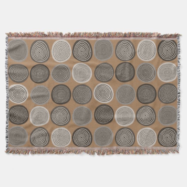 Cobertor Círculo Escandinavo Pontos Mandala Padrão 3 (Frente)