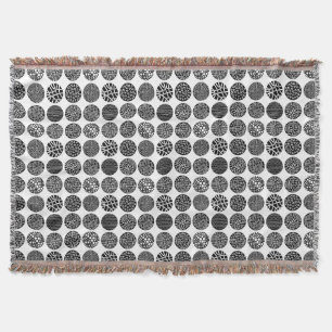Cobertor Círculos Decorativos - Preto e Branco