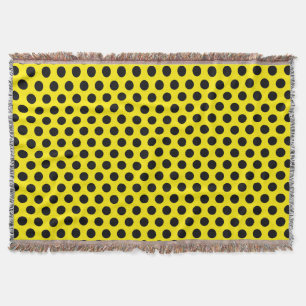 Cobertor Círculos Pretos no Fundo Amarelo