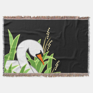 Cobertor Cisne Branco A Preto