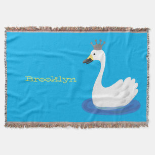 Cobertor Cisne branco bonito com desenho animado