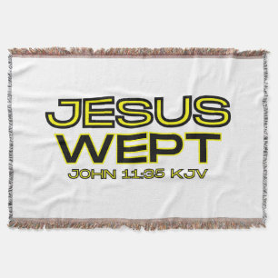 Cobertor Citação John 11:35 Bíblia Verse KJV