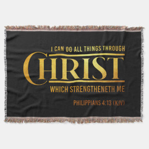 Cobertor Citação Philippians 4:13 Verse KJV Bíblia
