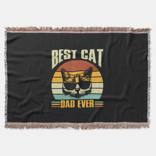 Cobertor Citações do Avô | Melhor Pai De Gato Nunca (Frente)