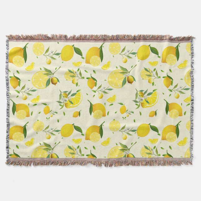 Cobertor Citrino tropical SUMMER Laranja limão fina (Frente)