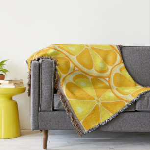 Cobertor Citrus TROPICAL SUMMMER FRUTA Laranja limão fina