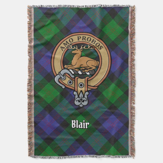 Cobertor Clan Blair Crest over Tartan (Frente Vertical)