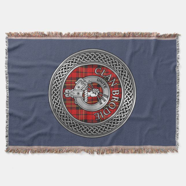 Cobertor Clan Brodie Crest & Tartan Knot (Frente)