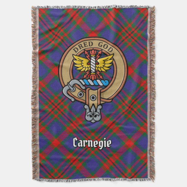 Cobertor Clan Carnegie Crest over Tartan (Frente Vertical)
