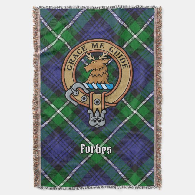 Cobertor Clan Forbes Crest over Tartan (Frente Vertical)